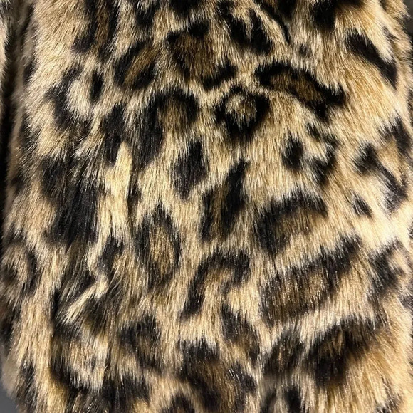 AE Reversible Faux Leopard Fur Hooded Coat XS - Picture 5 of 5